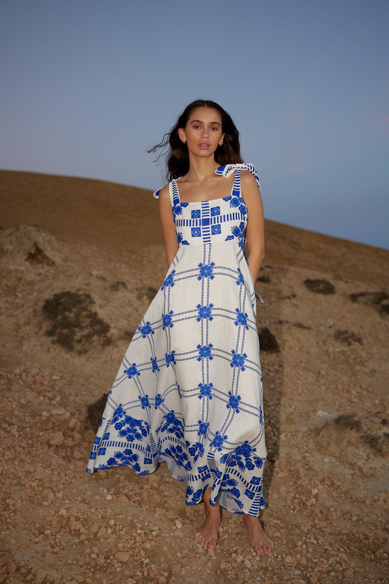 PIPPA DRESS MEDITERRANEAN/FOAM Aston Studio PIPPA DRESS MEDITERRANEAN/FOAM Aston Studio