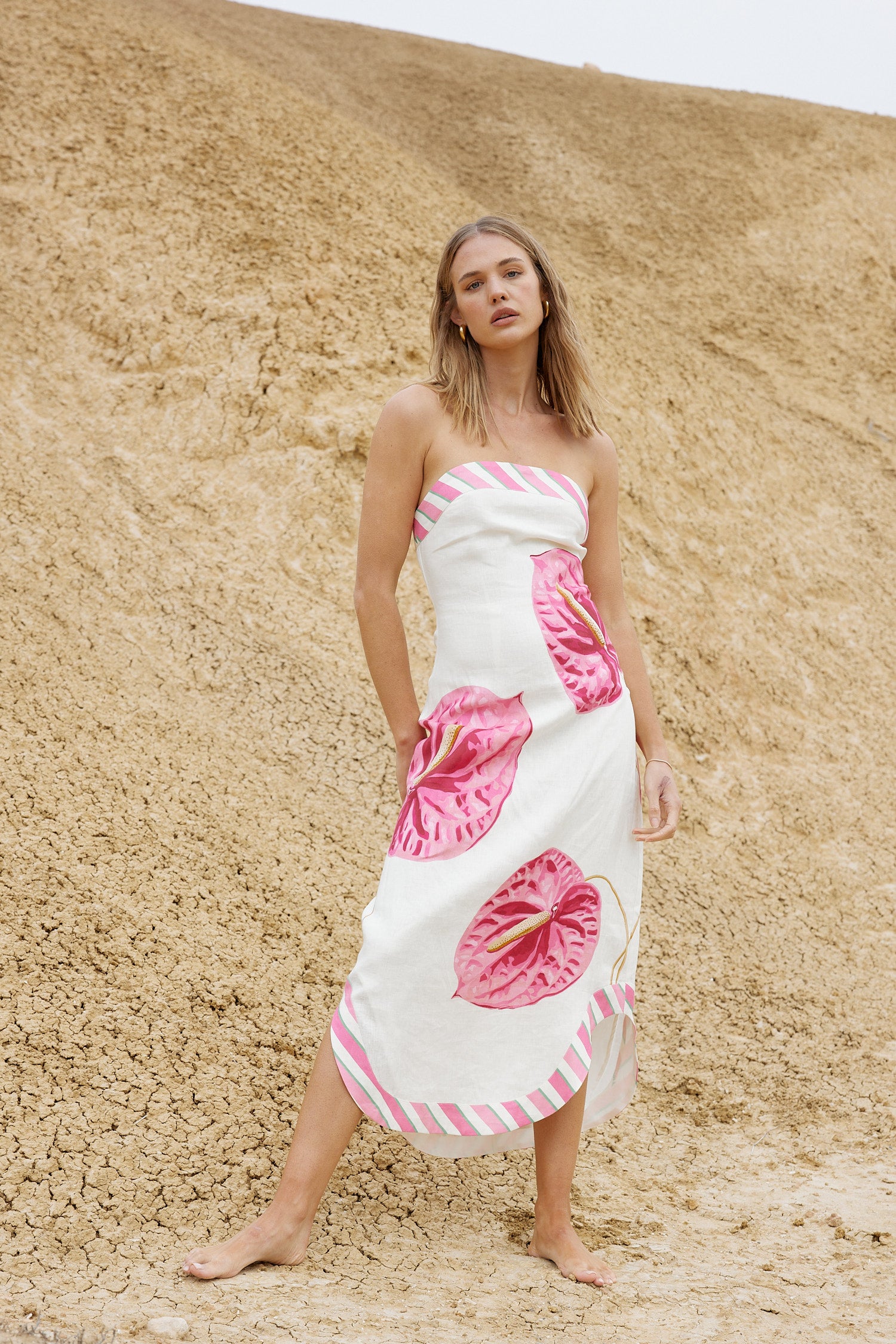 MAEVE DRESS IN ANTIQUE ARISA ANTHURIUM