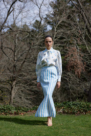 ESME SKIRT IN LAPIS STRIPE