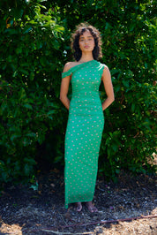 SOPHIE MESH DRESS LEAF ROSE