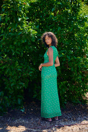 SOPHIE MESH DRESS LEAF ROSE