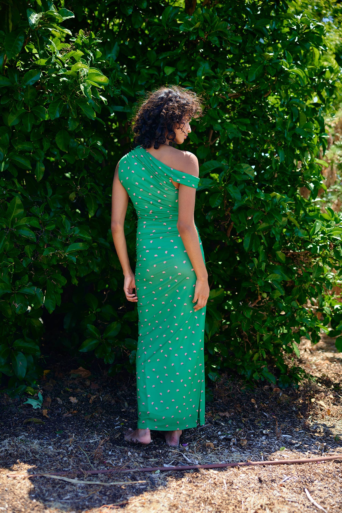 SOPHIE MESH DRESS LEAF ROSE