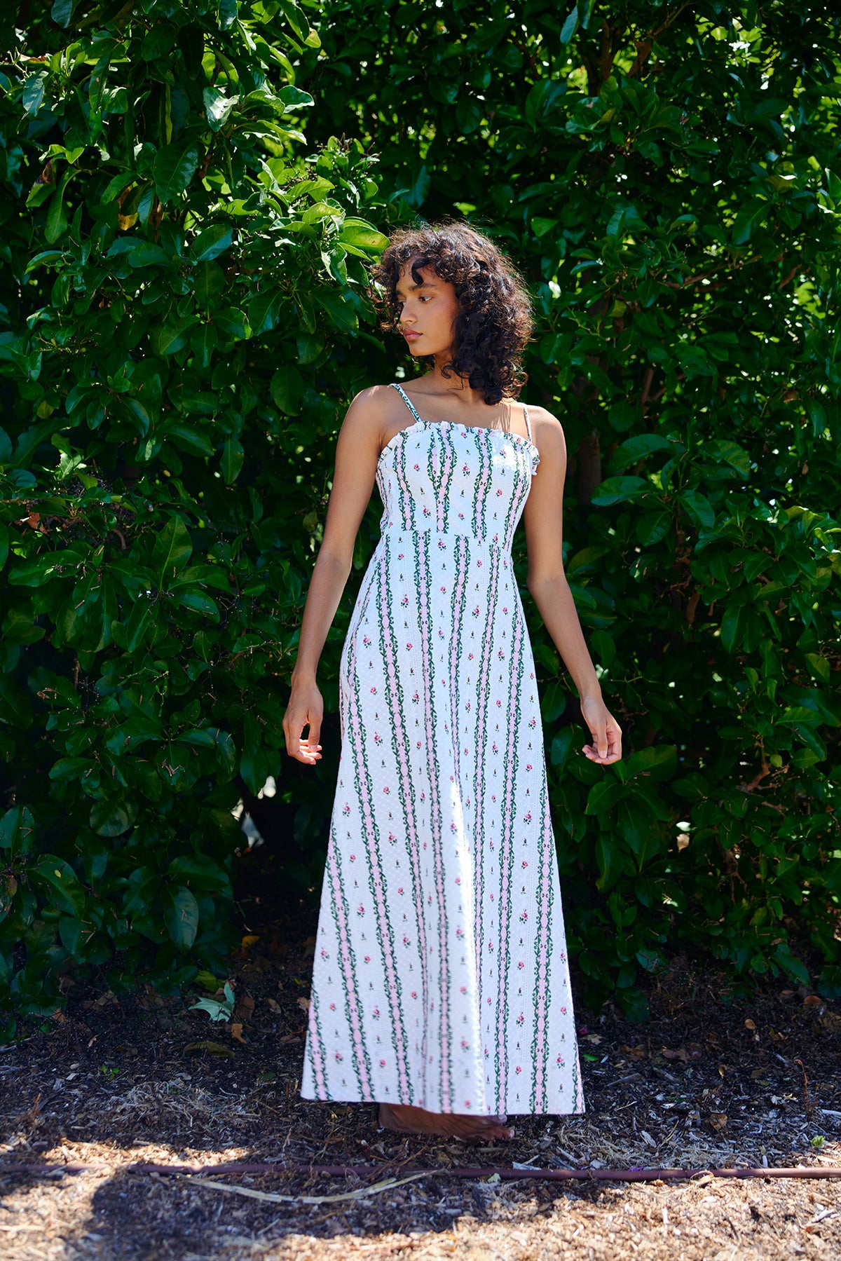 MOLLY DRESS ANTIQUE ROSE STRIPE