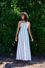 MOLLY DRESS ANTIQUE ROSE STRIPE