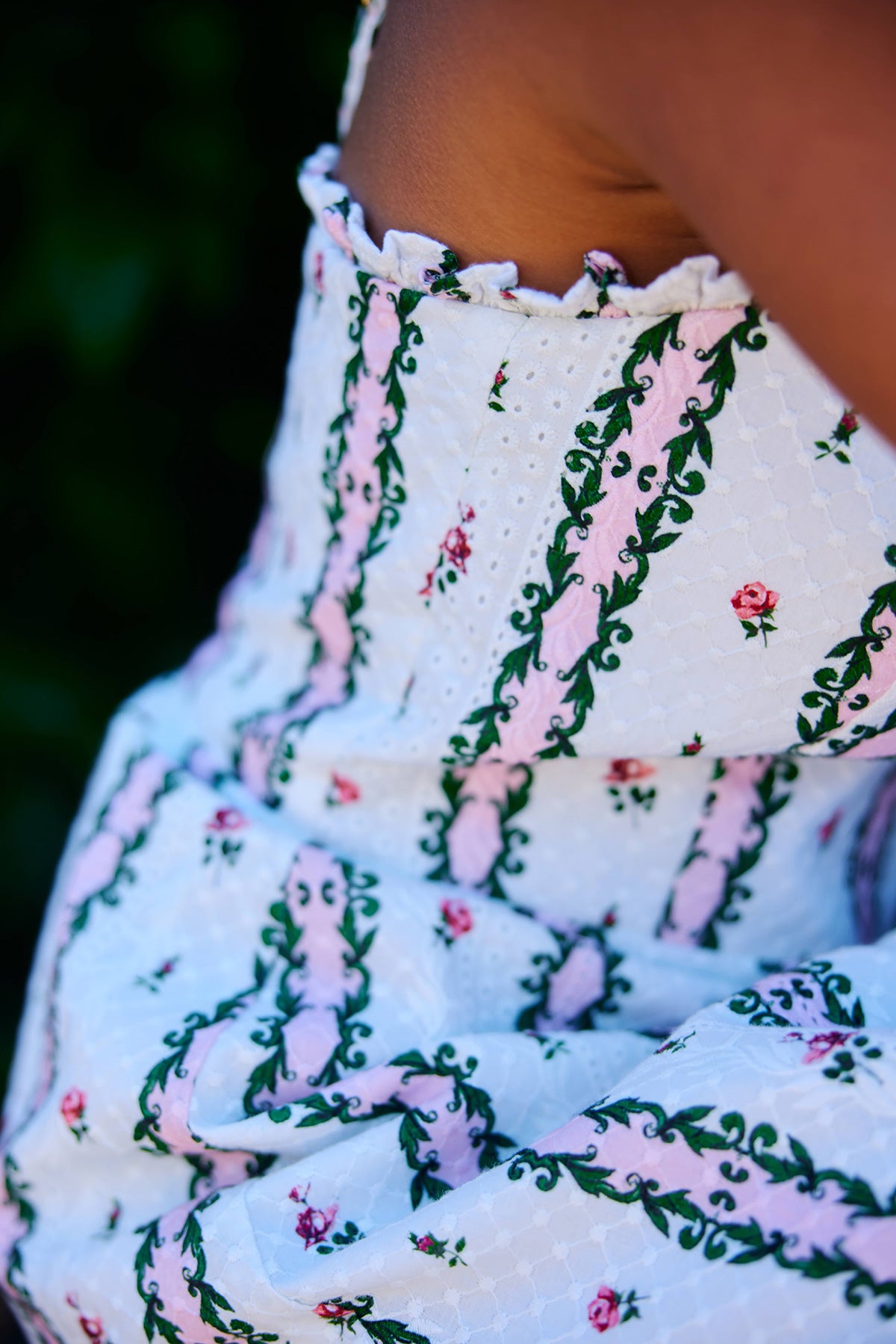 MOLLY DRESS ANTIQUE ROSE STRIPE