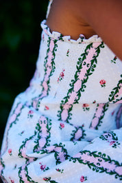 MOLLY DRESS ANTIQUE ROSE STRIPE