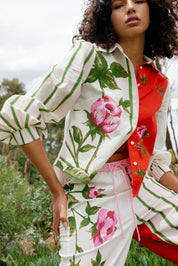 RAFFERTY BLOUSE IN RUBY ANTIQUE ROSE