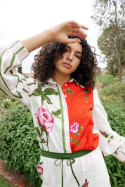 RAFFERTY BLOUSE IN RUBY ANTIQUE ROSE