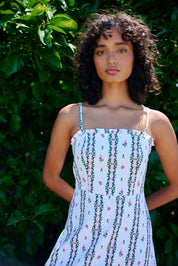 MOLLY DRESS ANTIQUE ROSE STRIPE