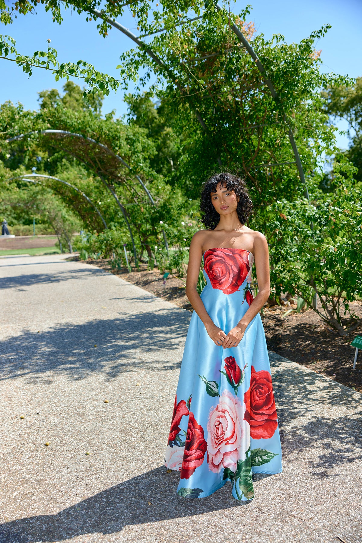 chinese dress ladies Audrey Maxi Dress Tangerine – VRG GRL main image 0