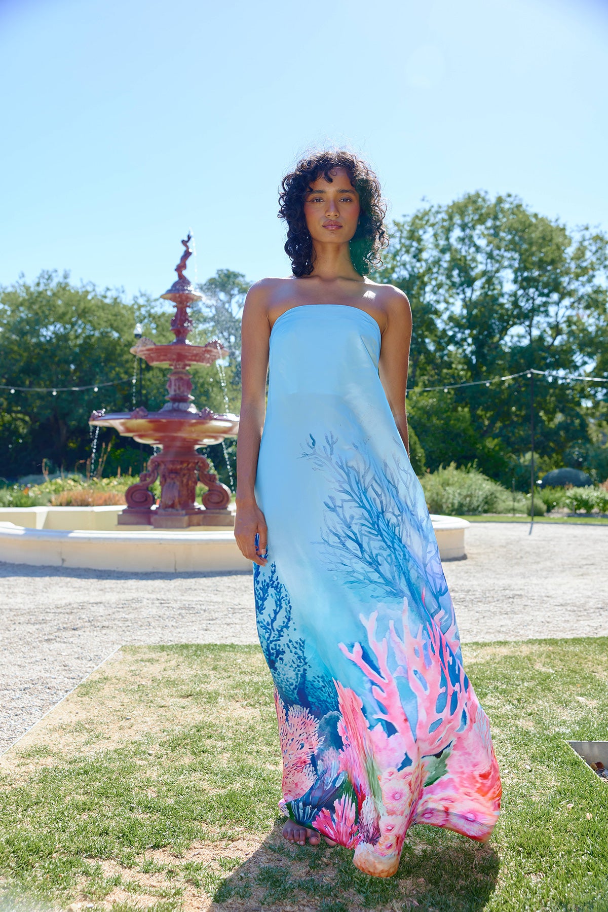 LUCIE DRESS ARCTIC CORAL  Aston Studio