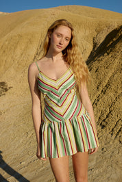 AGATHA MINI DRESS MEADOW STRIPE