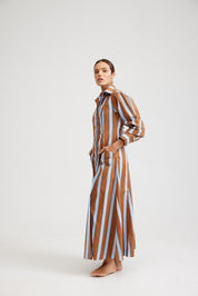 BLAZE DRESS IN CIGAR AZURE STRIPE