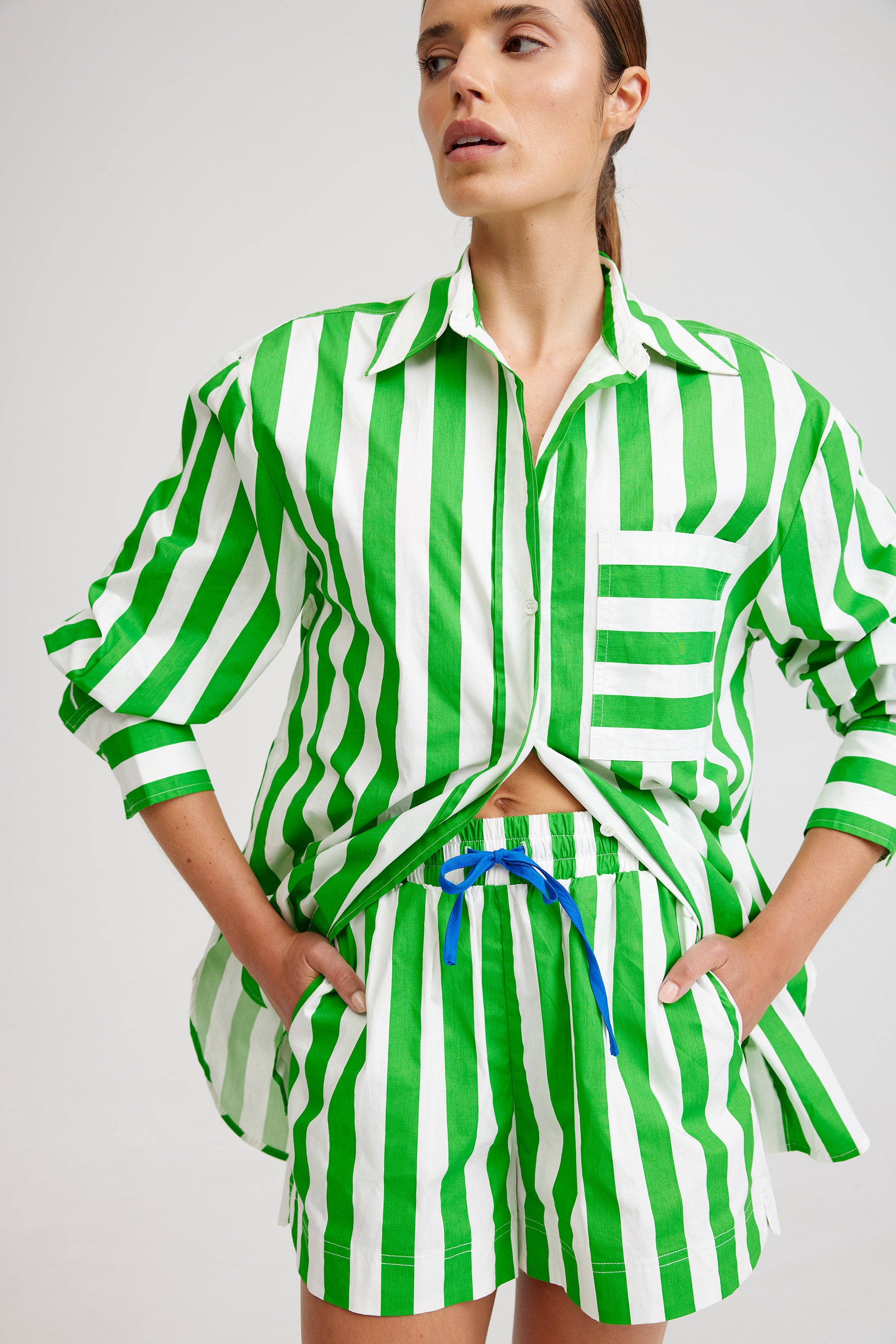 BUDDY SHIRT IN MANTIS/OPTIC STRIPE