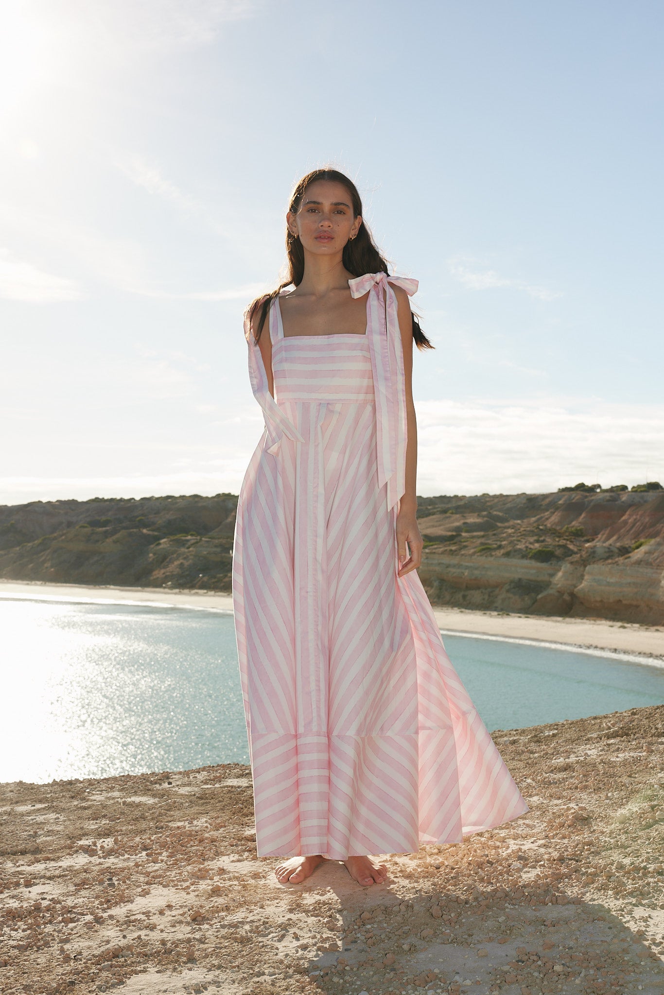 PIPPA DRESS IN SEASHELL STRIPE