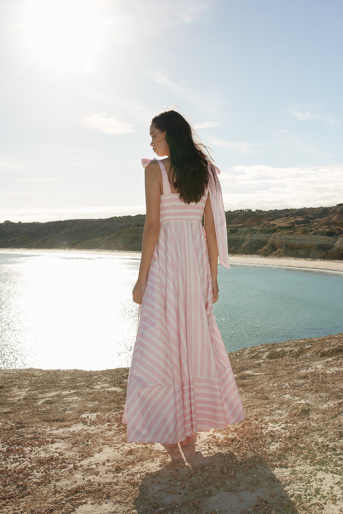 PIPPA DRESS IN SEASHELL STRIPE