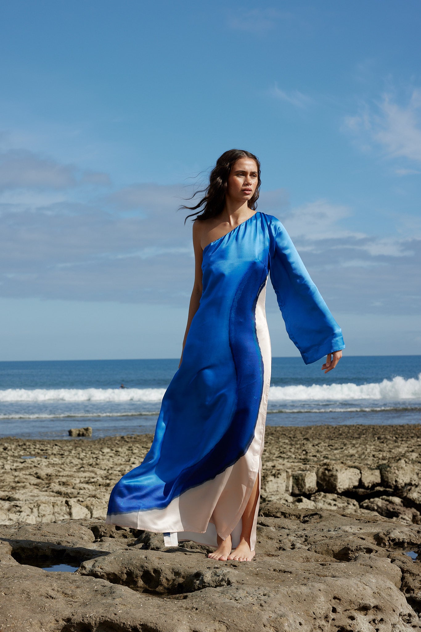 EASTON DRESS IN OCEAN DEPTH/SEASHELL