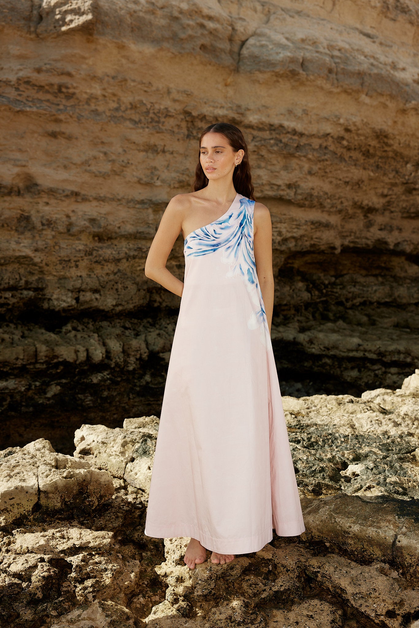 MILA DRESS IN SEASHELL/ICEBERG