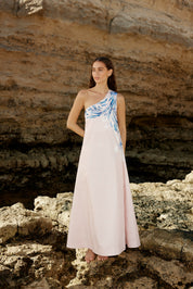 MILA DRESS IN SEASHELL/ICEBERG