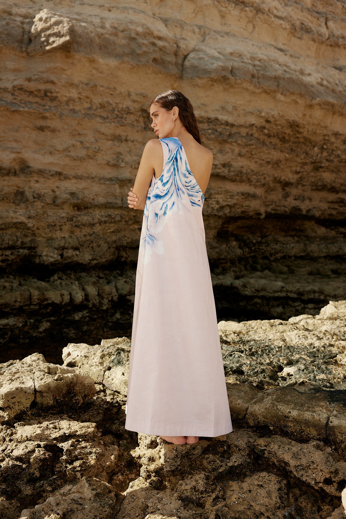 MILA DRESS IN SEASHELL/ICEBERG