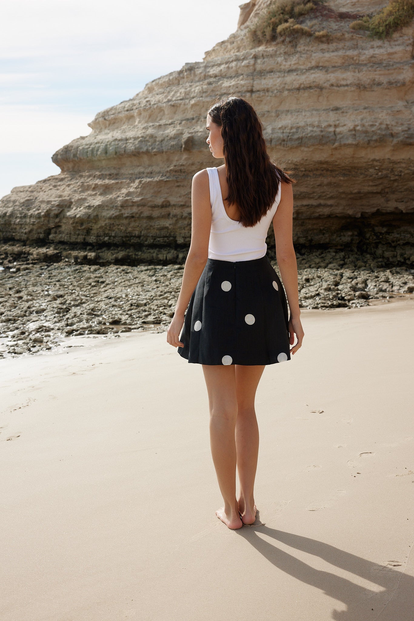 TRIXIE SKIRT IN NERO/MILK DOT