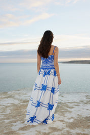 CORDELIA DRESS IN MEDITERRANEAN/FOAM