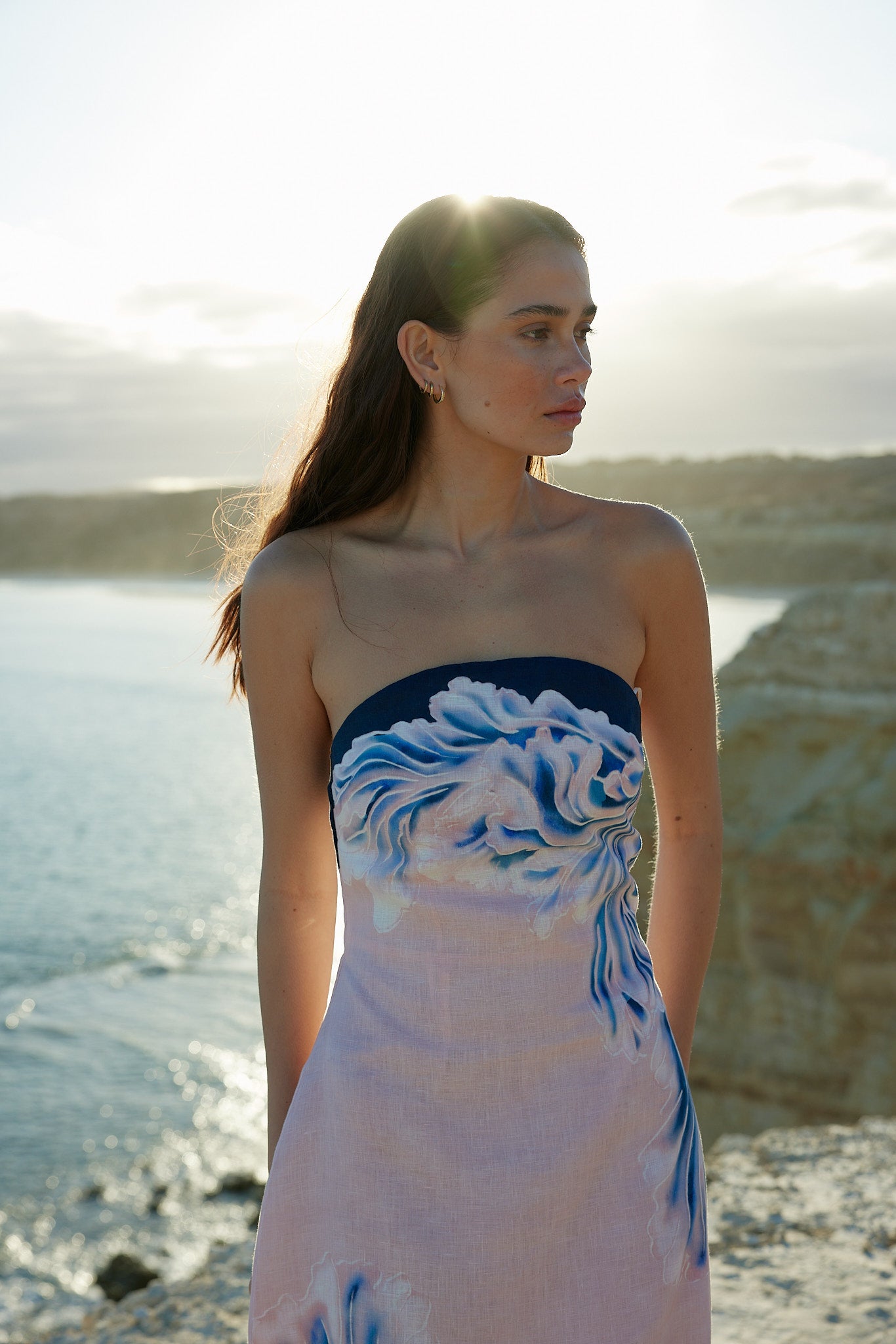 MAEVE DRESS IN SEASHELL/ICEBERG