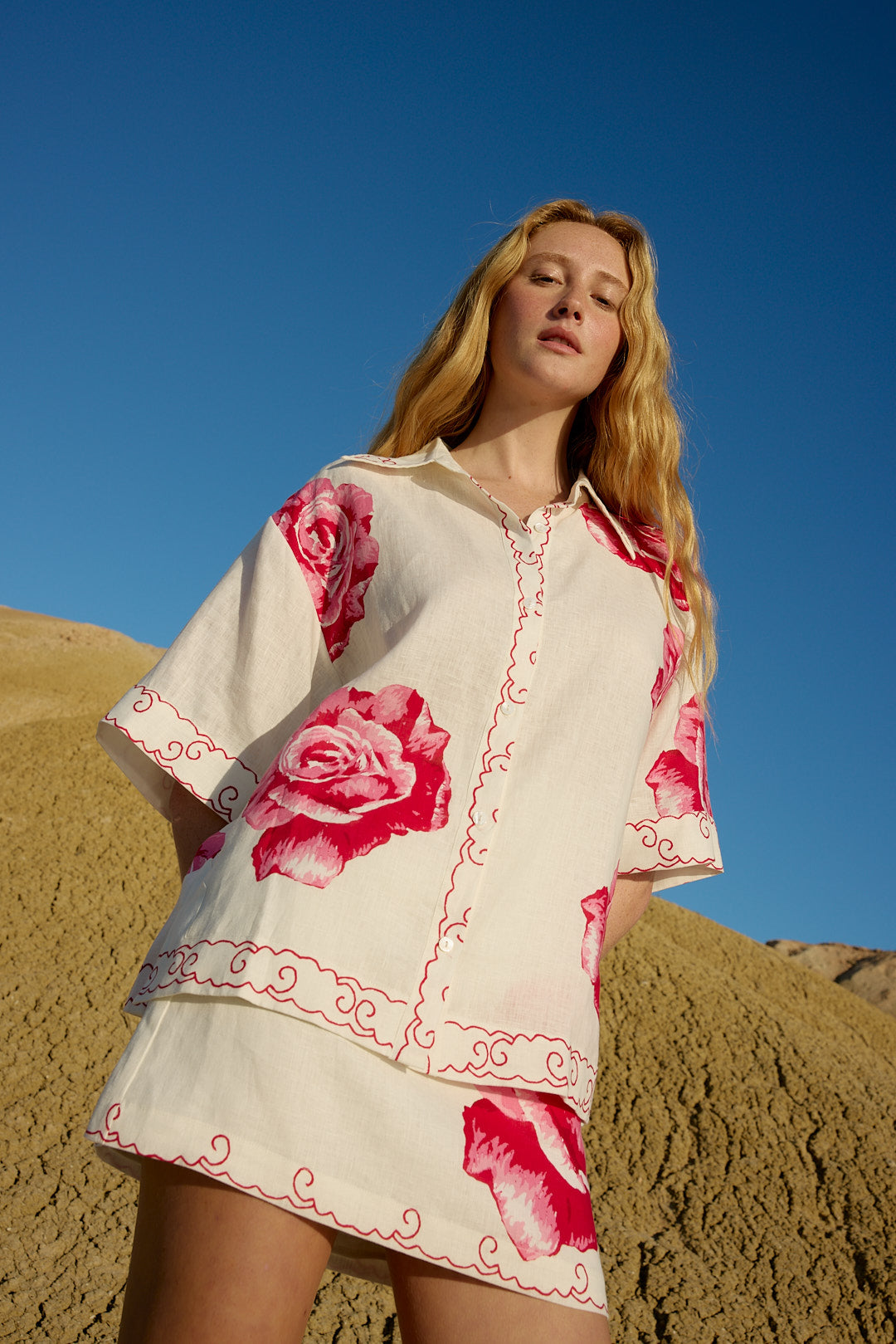 ULA MINI SKIRT IN ANTIQUE ROSE