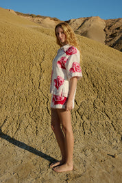 ULA MINI SKIRT IN ANTIQUE ROSE