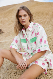 REMY LINEN SHIRT IN ANTIQUE/ARISA