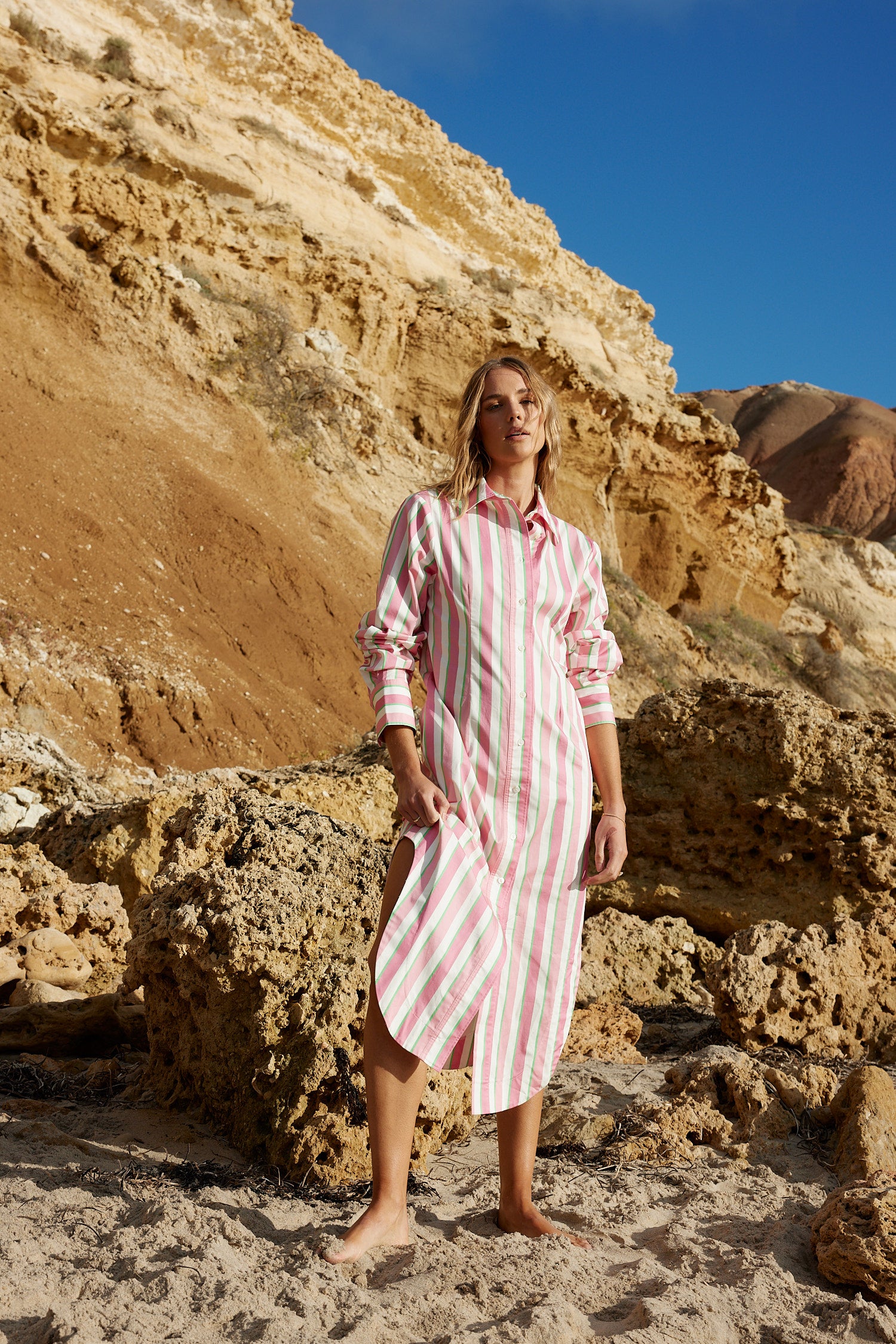 THE FINN SHIRT DRESS IN ARISA STRIPE