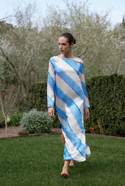 THE ROSIE DRESS IN LAPIS STRIPE