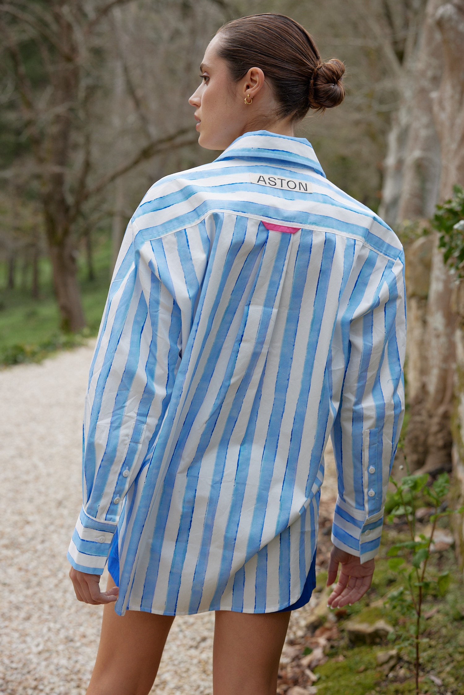 THE BUDDY SHIRT IN LAPIS STRIPE