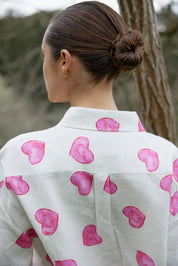 THE REMY LINEN SHIRT IN BOUGAINVILLEA HEART