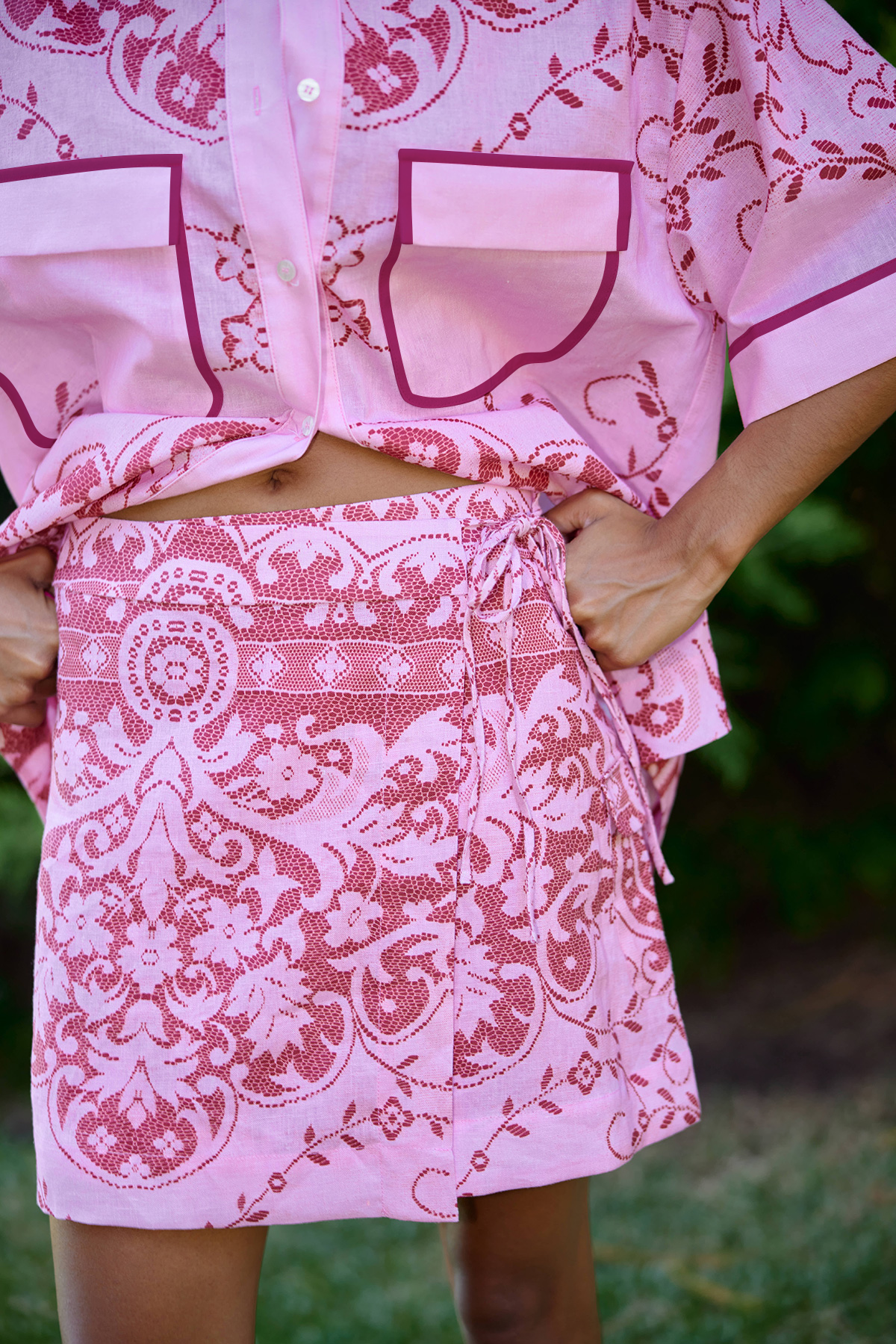 MAY WRAP SKIRT MAGENTA