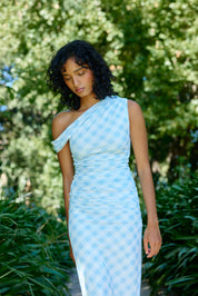 SOPHIE MESH TOP ARCTIC GINGHAM