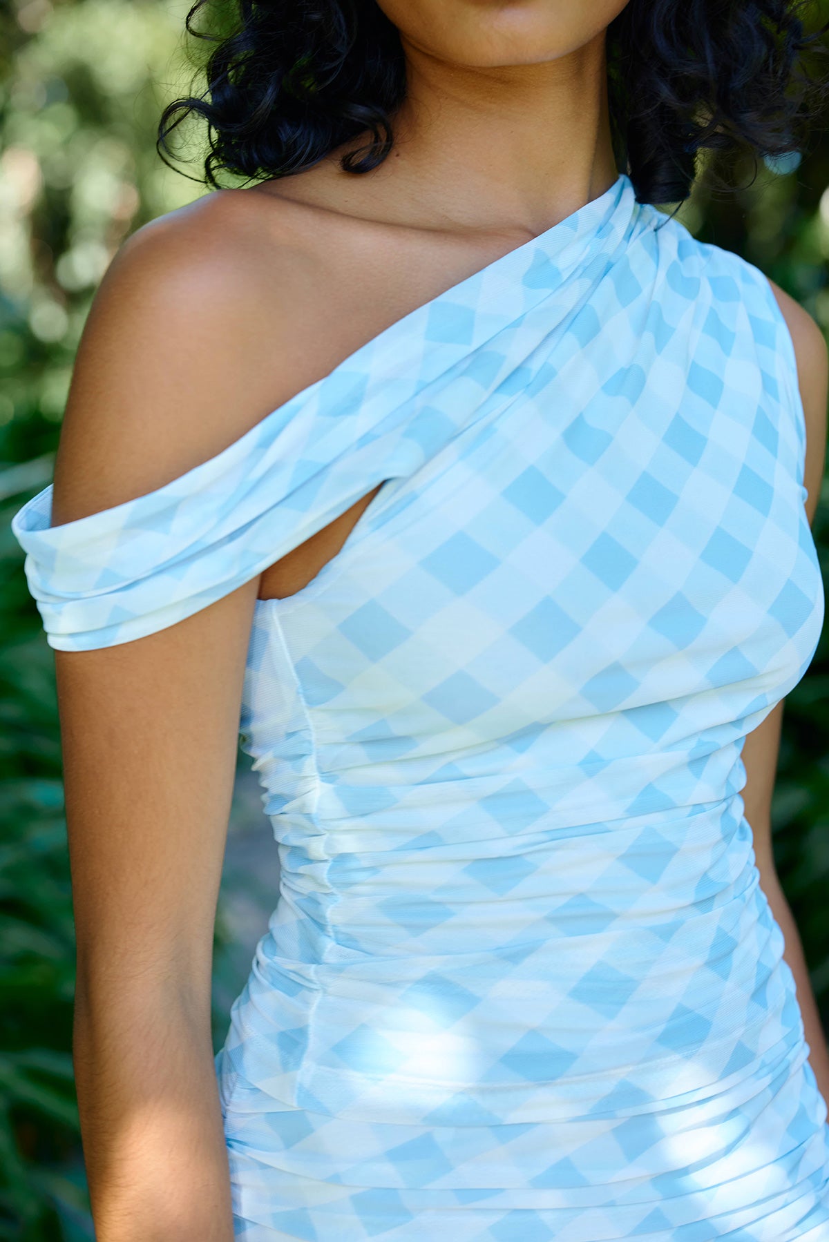 SOPHIE MESH TOP ARCTIC GINGHAM