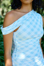 SOPHIE MESH TOP ARCTIC GINGHAM