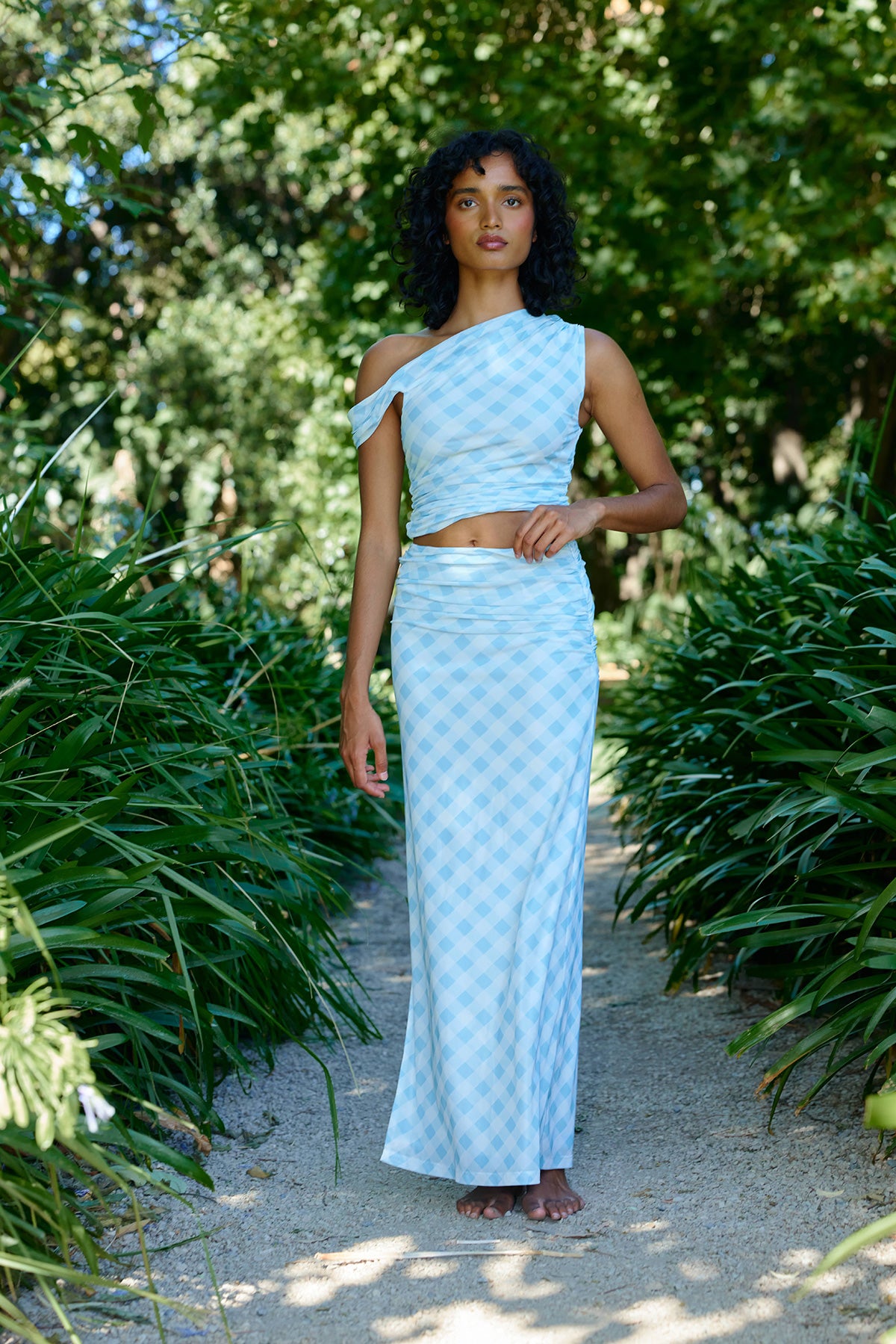 SOPHIE MESH SKIRT ARCTIC GINGHAM