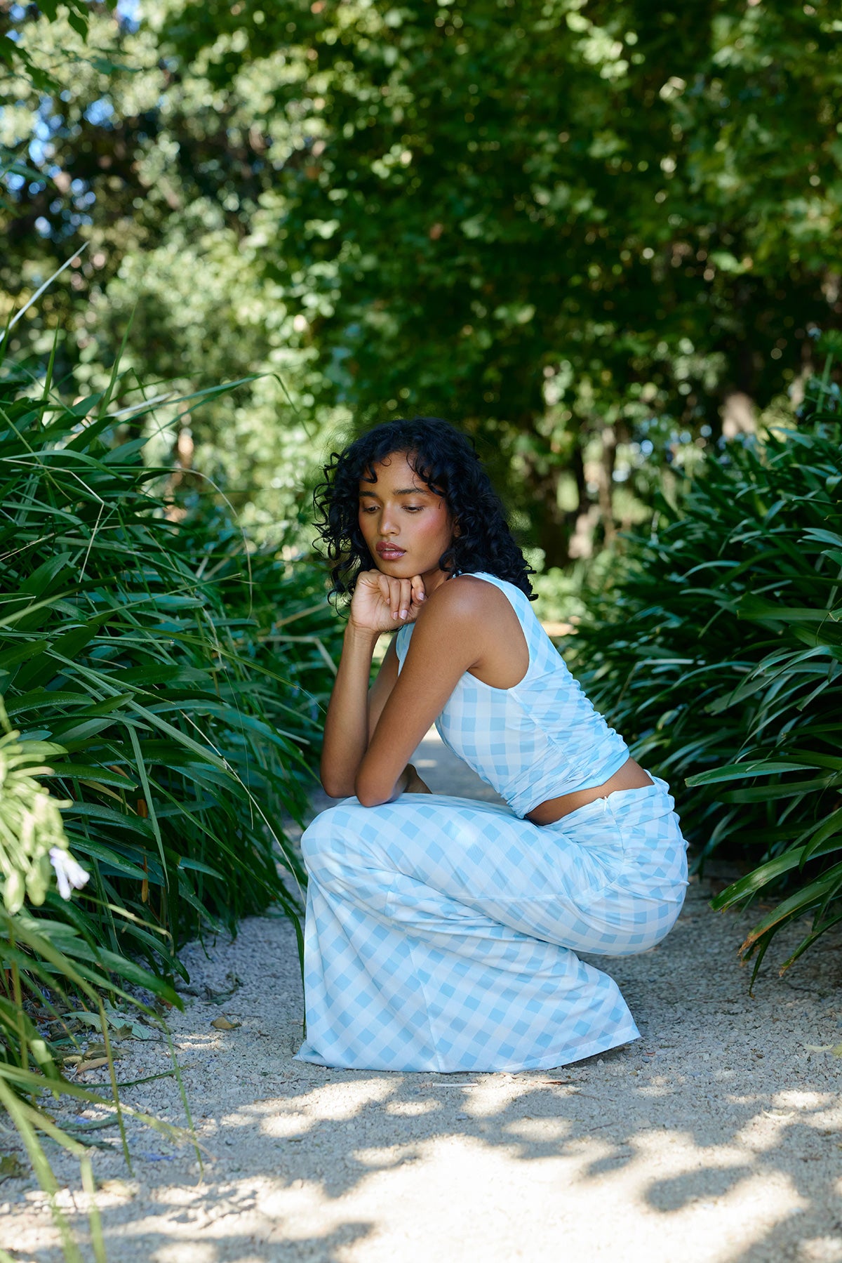 SOPHIE MESH SKIRT ARCTIC GINGHAM