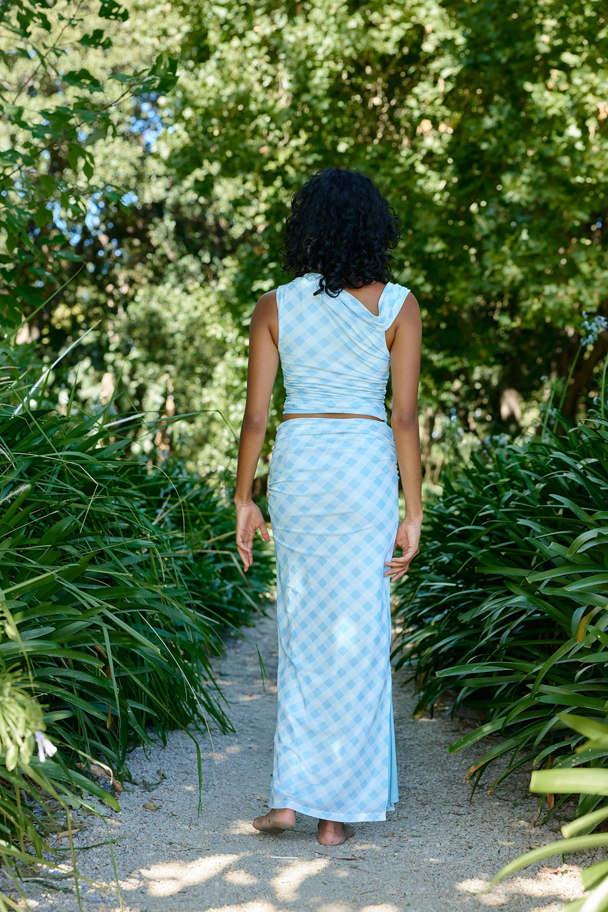 SOPHIE MESH SKIRT ARCTIC GINGHAM