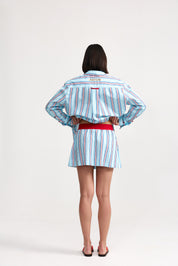 INDI SKIRT IN BLITHE CHERRY STRIPE