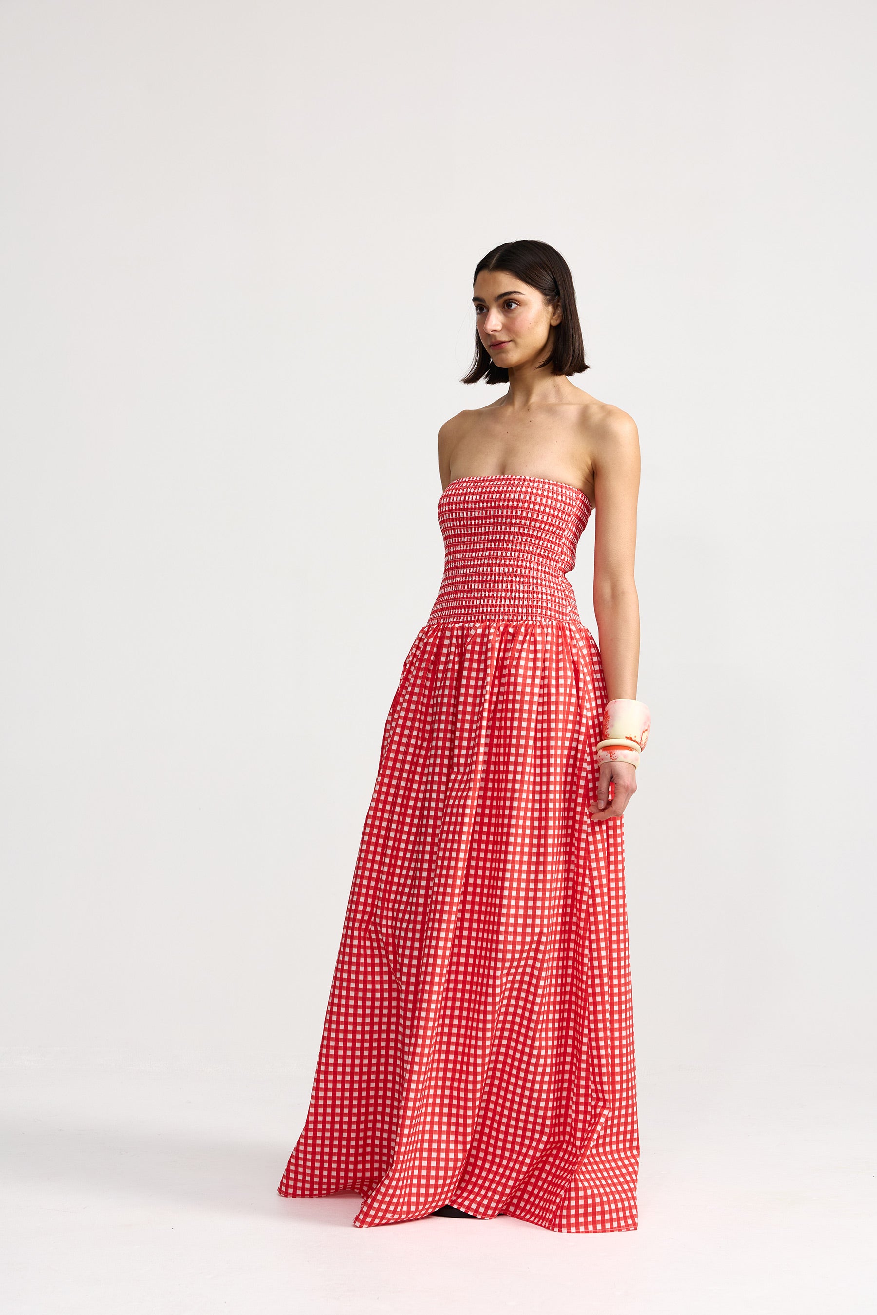 LAYLA DRESS RUBY GINGHAM