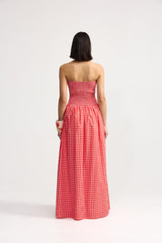 LAYLA DRESS RUBY GINGHAM