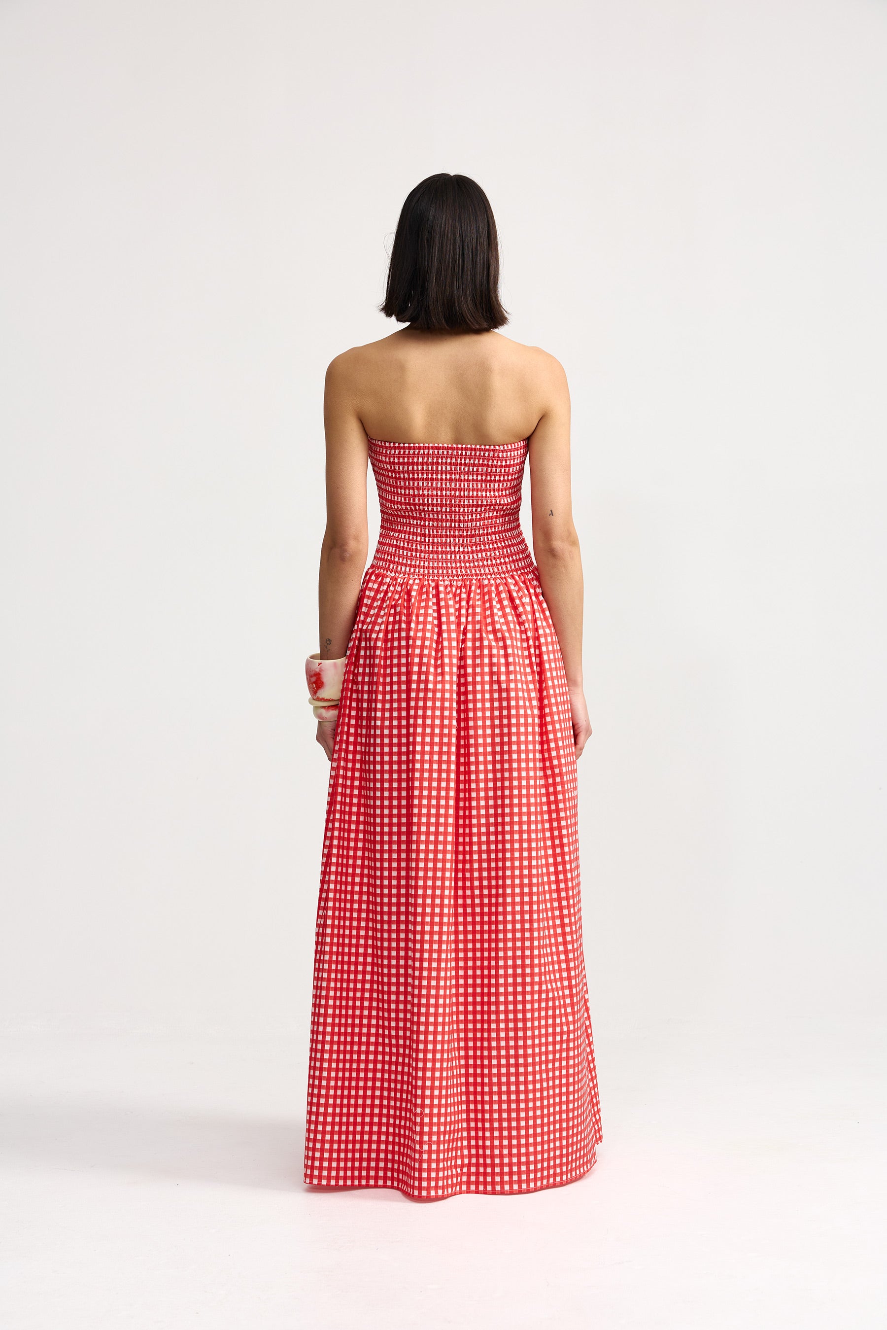 LAYLA DRESS RUBY GINGHAM