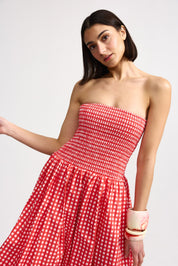LAYLA DRESS RUBY GINGHAM
