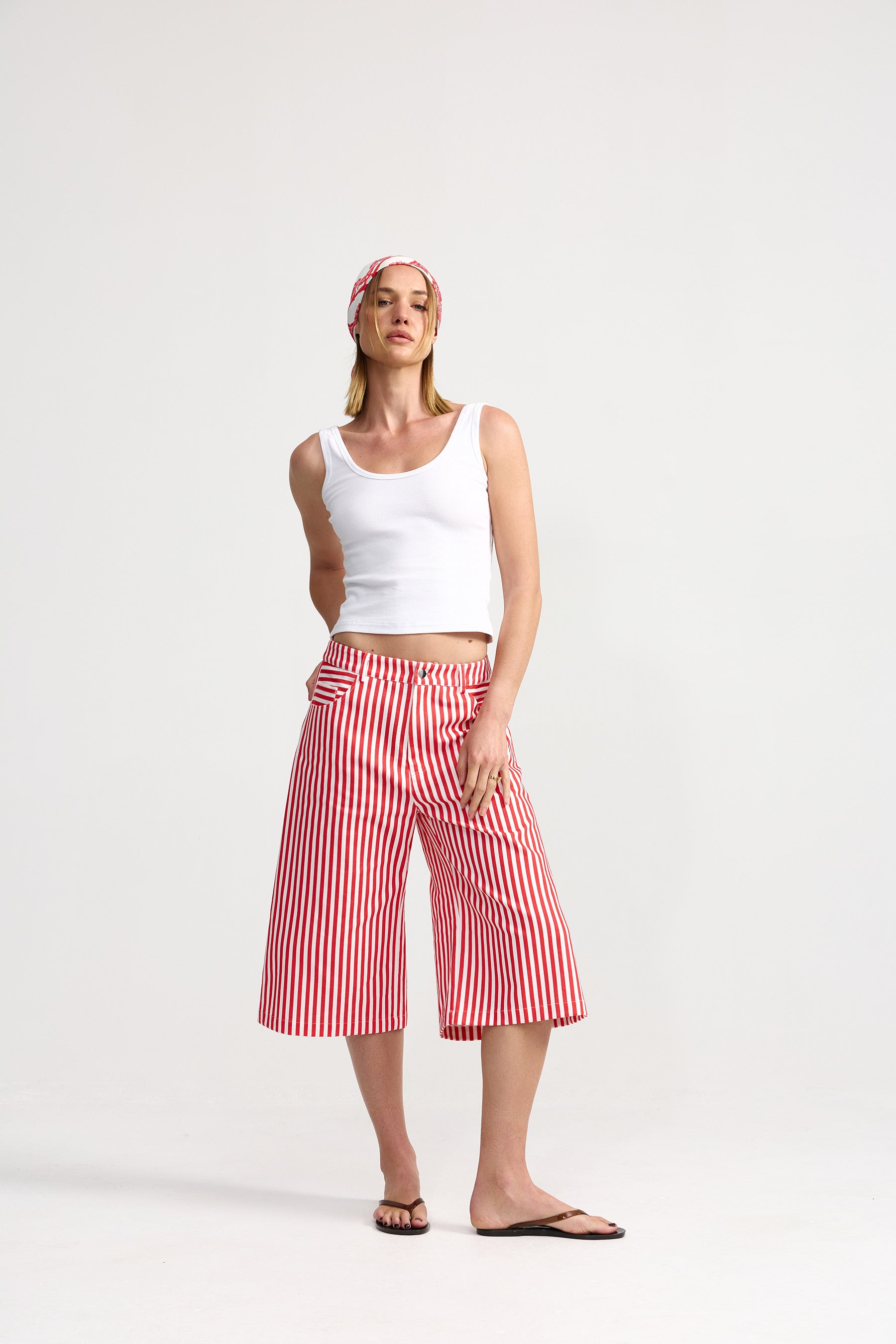 KENNEDY DENIM SHORT RUBY ANTIQUE STRIPE