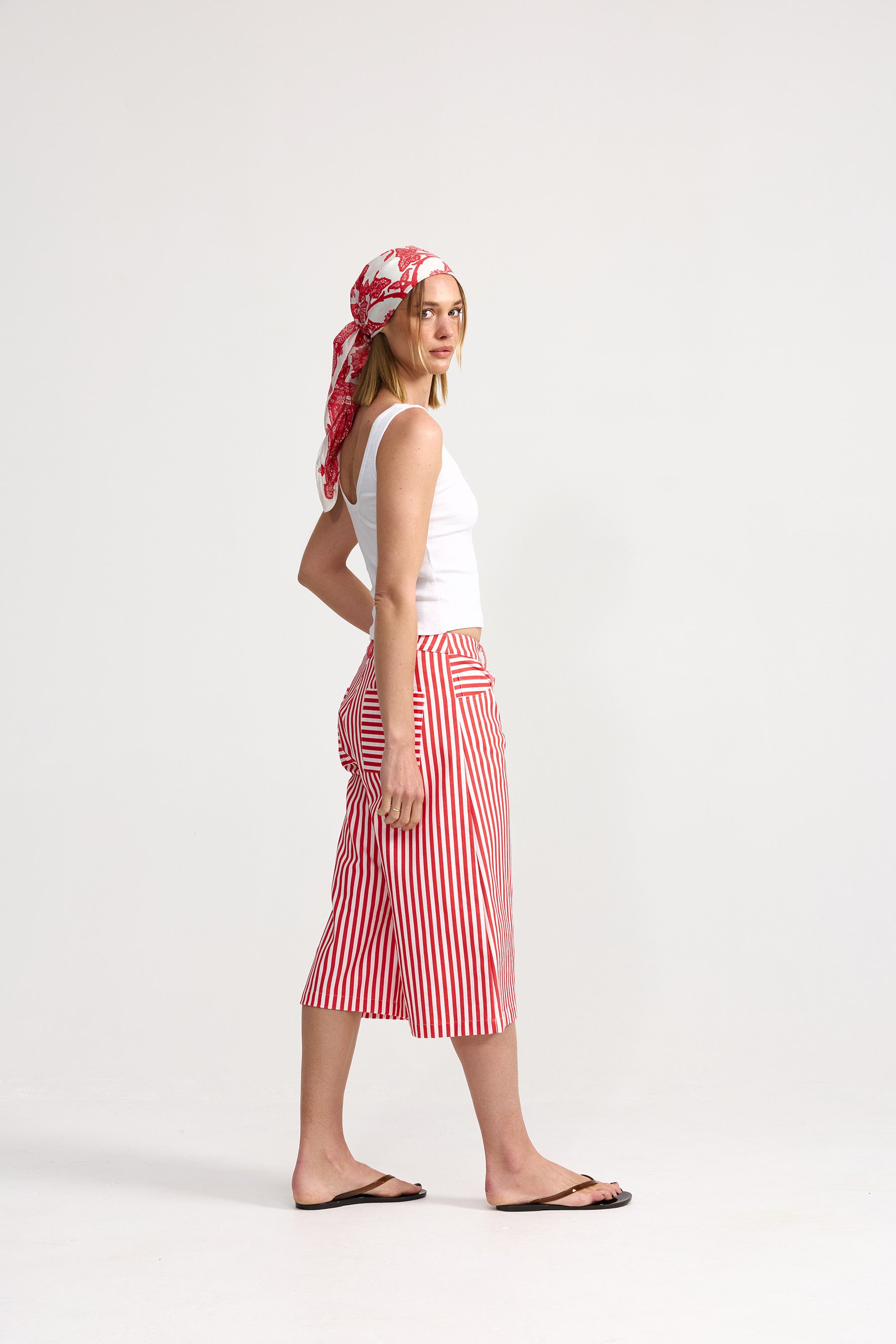 KENNEDY DENIM SHORT RUBY ANTIQUE STRIPE
