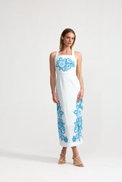 ARIA DRESS ANTIQUE CAPRI STRIPE