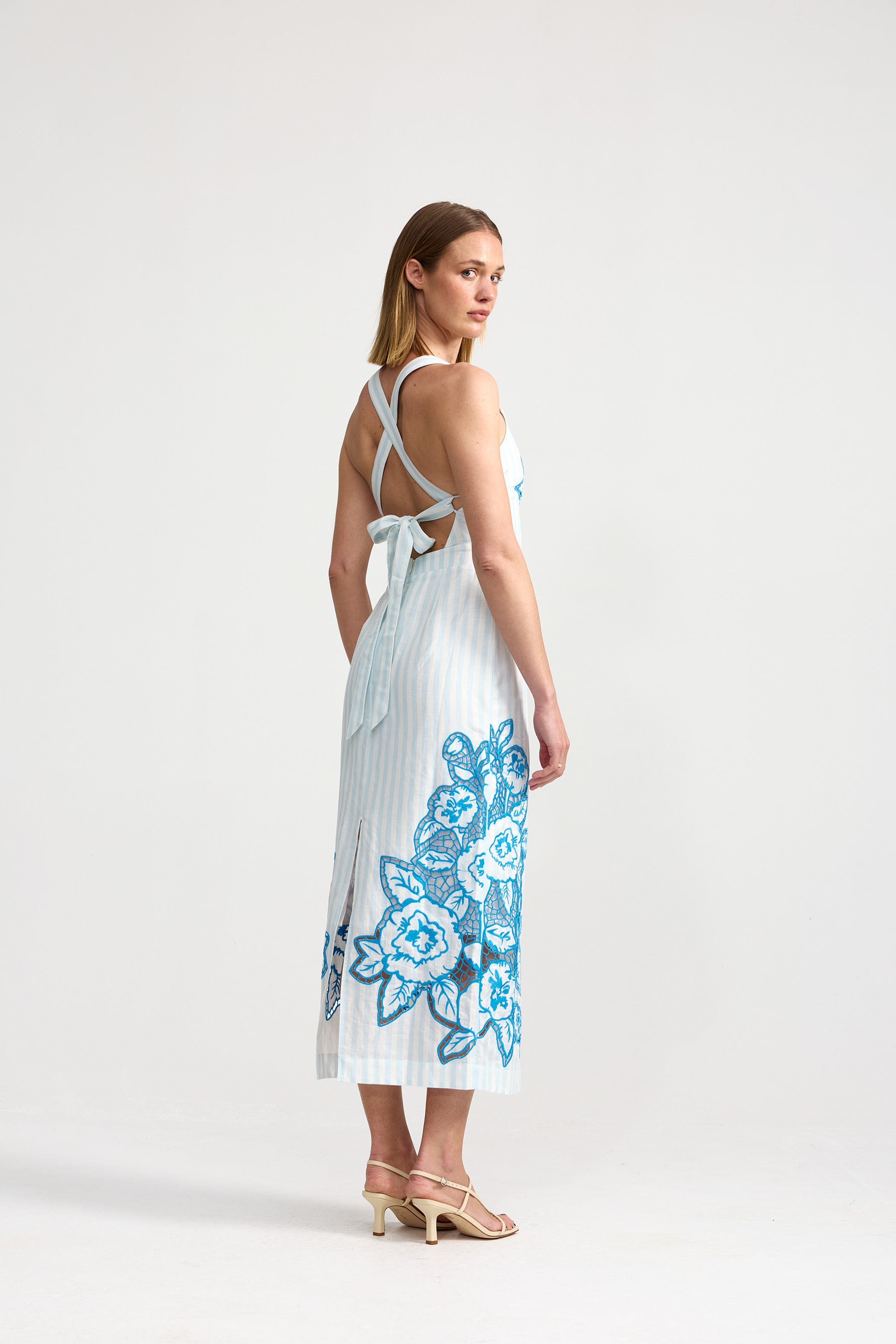 ARIA DRESS ANTIQUE CAPRI STRIPE